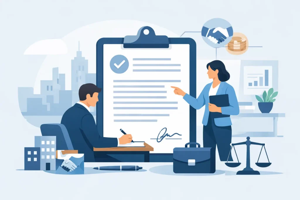 Rédaction de contrat commercial en entreprise